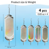 Metal trolling lures with reflective flash